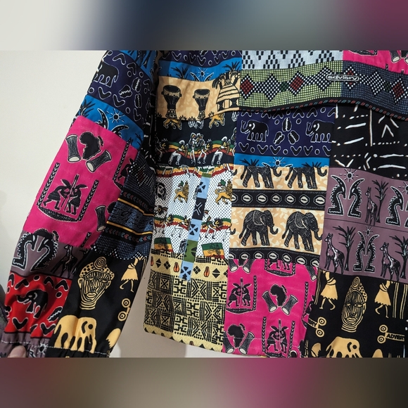 Advisry Motherland Patchwork Anorak Pullover Hoodie Hoodie Jacket Size M Retro - Picture 7 of 15